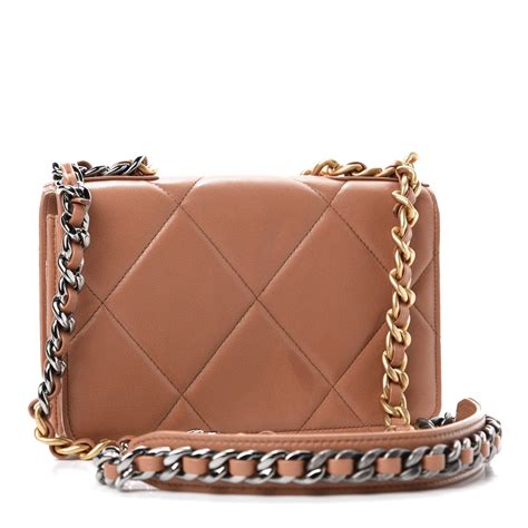 chanel 19 woc brown|chanel wallet on chain price.